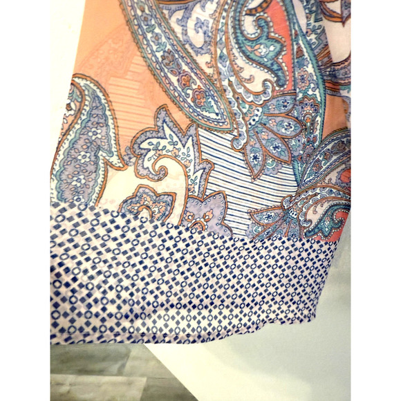 Soft Surroundings Cardigan Set Womens XS Kimono + Tank Petite Blue Paisley - Picture 4 of 7